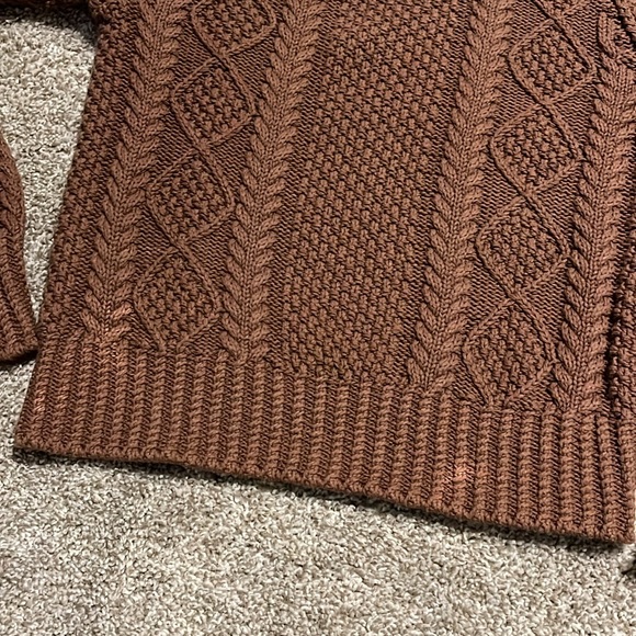 LLBean Signature Cotton Fisherman Sweater in Chocolate Brown Size XS - Picture 8 of 8
